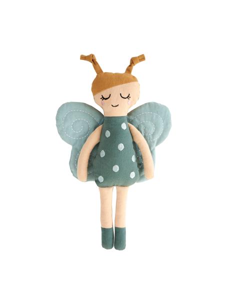 Muñeca de trapo Butterfly, Funda: 100% algodón, Verde menta, crema, An 8 x Al 27 cm