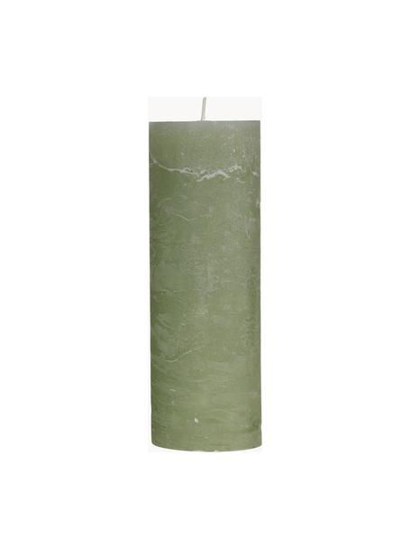 Bougie pilier faite main Rustic, Paraffine, Vert, Ø 7 x haut. 20 cm