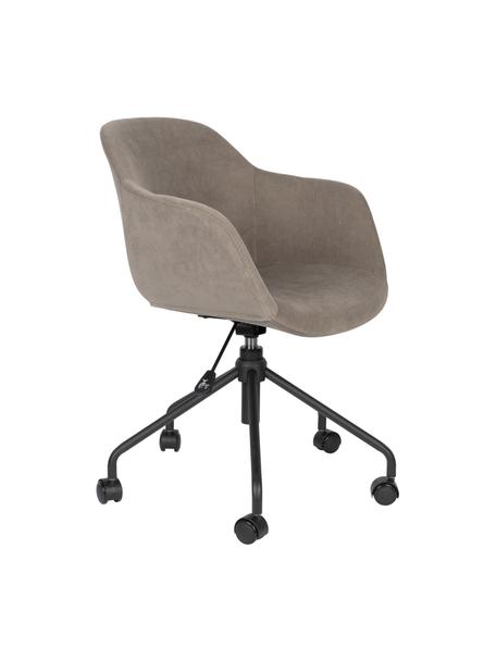 Tapicerowane krzesło biurowe Junzo, Tapicerka: 100% poliester Dzięki tka, Stelaż: metal malowany proszkowo, Taupe tkanina, S 60 x G 57 cm