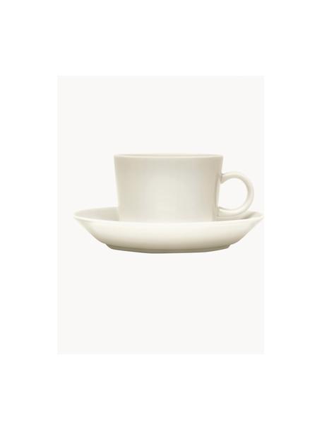 Kleine Porzellan-Tasse Teema mit Untertasse, Vitro-Porzellan, Off-White, Ø 8 x H 6 cm, 220 ml