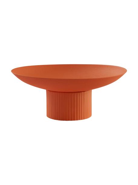 Centrotavola con base scanalata Tao, Ferro, verniciato a polvere, Arancione, Ø 30 x Alt. 12 cm