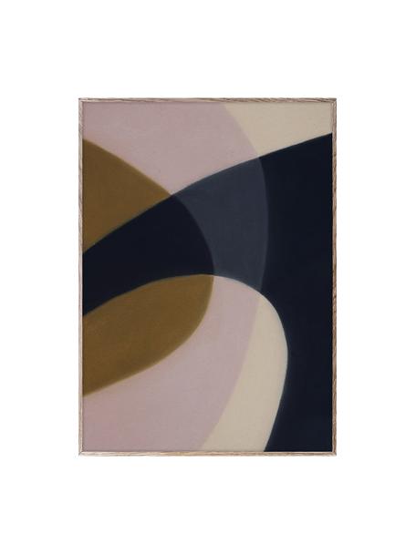 Poster Bridge, 210 g de papier mat de la marque Hahnemühle, impression numérique avec 10 couleurs résistantes aux UV, Bleu foncé, rose pâle, tons beiges, larg. 30 x haut. 40 cm