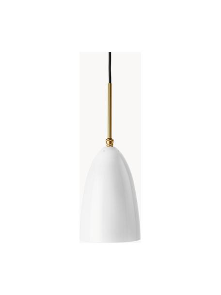 Kleine hanglamp Gräshoppa, Lampenkap: gepoedercoat aluminium, Wit, glanzend, Ø 15 x H 23 cm