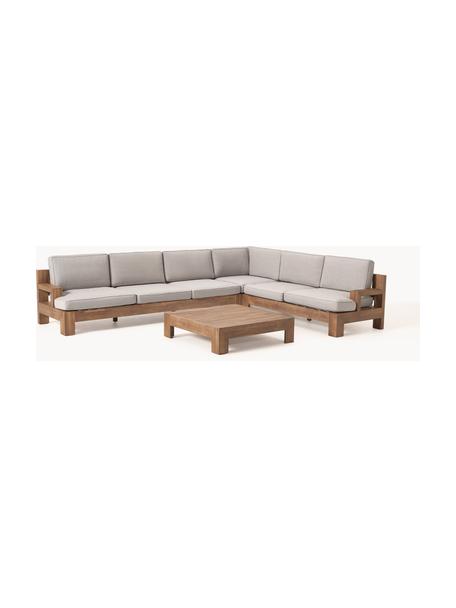 Salotto da giardino componibile in legno di acacia Joshua 4 pz, Rivestimento: 100% poliestere (resisten, Legno d'acacia, grigio, Larg. 326 x Prof. 248 cm