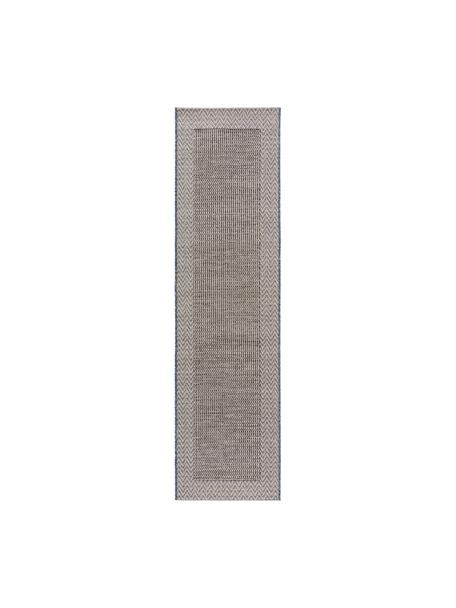 Interiérový/exteriérový běhoun River, 100 % polypropylen, Krémově bílá, modrá, antracitová, Š 70 cm, D 240 cm