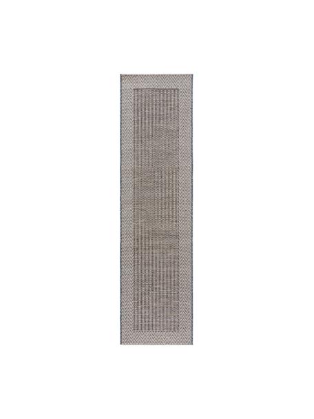 Tapis intérieur-extérieur River, 100 % polypropylène, Blanc crème, bleu, anthracite, larg. 70 x long. 240 cm