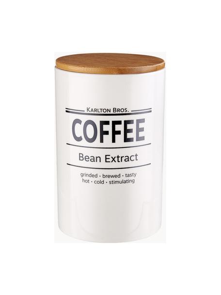 Dóza Karlton Bros. Coffee, Porcelán, Bílá, černá, hnědá, Ø 11 cm, V 18 cm, 1.1 l