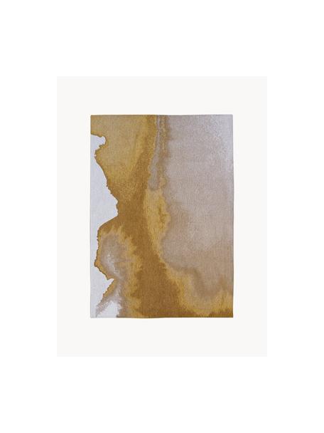 Tappeto con motivo astratto Iode, 100% poliestere, Tonalità ocra e beige, Larg. 240 x Lung. 340 cm (taglia XL)