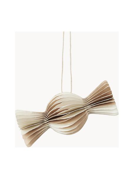 Weihnachtsbaumanhänger Julet in Bonbonform, 4 Stück, Papierstoff, Beige, B 8 x H 4 cm
