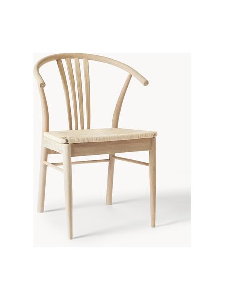 Holz-Armlehnstuhl York mit Binsengeflecht, Gestell: Eichenholz, pigmentiert, Sitzfläche: Binsengeflecht, Eichenholz, B 54 x T 54 cm
