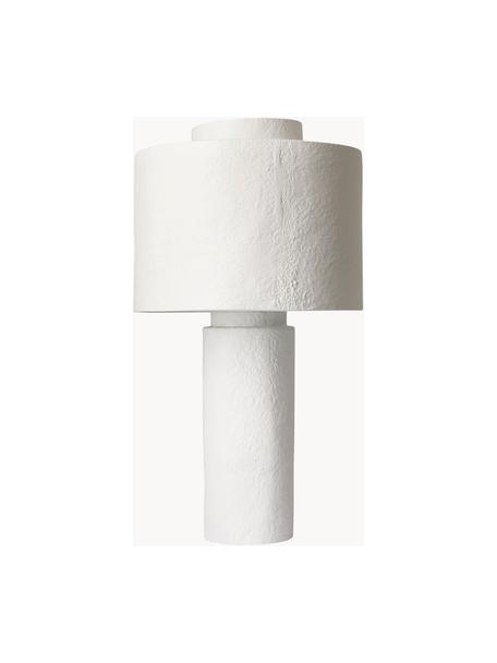 Dimbare tafellamp Gesso, Lampenkap: polyresin, gesso, Lampvoet: polyresin, gesso, Wit, Ø 28 x H 51 cm