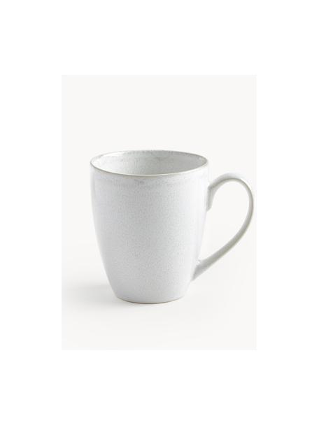 Kaffeetassen Gemma mit reaktiver Glasur, 2 Stück, Steinzeug, Weiß, Ø 12 x H 11 cm, 400 ml