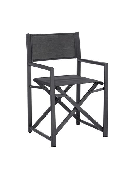 Silla plegable para exterior Taylor, Asiento: plástico (610 g/m²), Estructura: aluminio con pintura en p, Gris oscuro, An 55 x F 45 cm