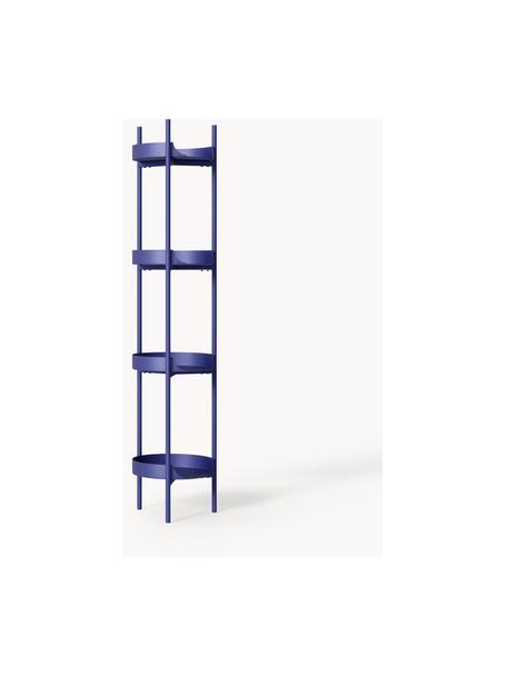 Scaffale slim in metallo Taru, Metallo verniciato a polvere, Blu elettrico opaco, Larg. 32 x Alt. 142 cm