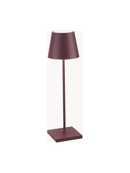 Mobile LED-Tischlampe Poldina, dimmbar, Aubergine, matt, Ø 11 x H 38 cm