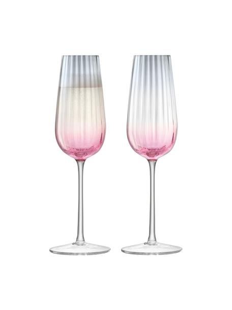 Flûte à champagne verre teinté Dusk, 2 pièces, Verre, Rose, gris, Ø 6 x haut. 23 cm, 250 ml