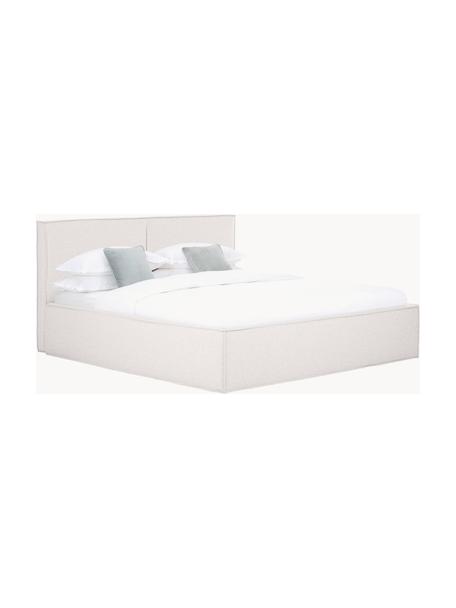 Łóżko tapicerowane z miejscem do przechowywania Dream, Tapicerka: poliester (tkanina strukt, Korpus: lite drewno sosnowe z cer, Greige tkanina, S 140 x D 200 cm