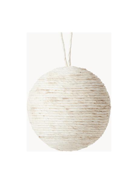 Boules de Noël Carol, 4 pièces, Fil de papier, Blanc cassé, Ø 8 cm