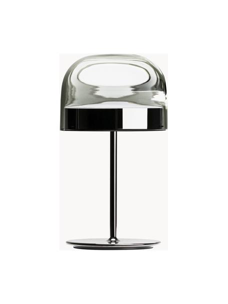 Handgemaakte dimbare LED tafellamp Equatore, Lampenkap: glas, gegalvaniseerd meta, Transparant, zwart, Ø 24 x H 43 cm