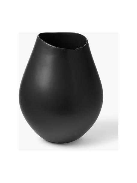 Handgefertigte Vase Opium aus Steingut, H 39 cm, Steingut, Schwarz, Ø 26 x H 39 cm