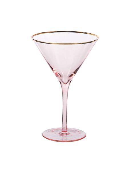 Copas martini Chloe, 4 uds., Vidrio, Melocotón, Ø 12 x Al 19 cm