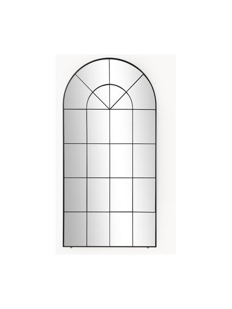Espejo de pie ventana Clarita, Estructura: metal con pintura en polv, Espejo: cristal, Parte trasera: tablero de fibras de dens, Negro, An 90 x Al 180 cm