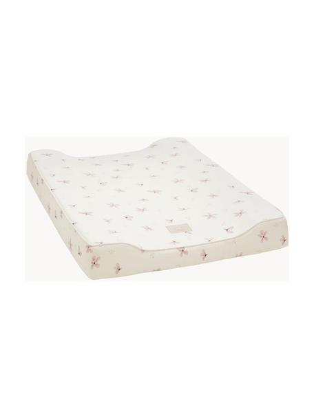 Aankleedkussen Wildflower van biokatoen, Bekleding: 100% biokatoen, GOTS-gece, Crèmekleurig, roze, patroon, B 50 x L 65 cm