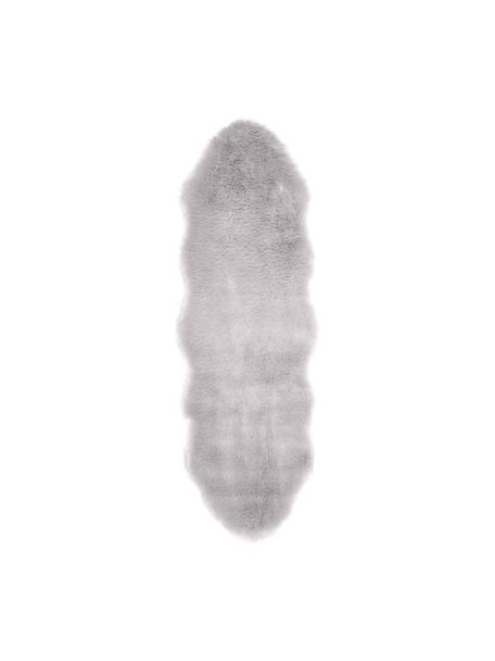 Tappeto in ecopelliccia liscia Mathilde, Retro: 100% poliestere, Grigio chiaro, Larg. 60 x Lung. 180 cm