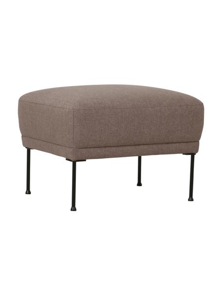 Sofa kruk Fluente in bruin met metalen poten, Bekleding: 100% polyester, Frame: massief grenenhout, Geweven stof bruin, B 62 cm x H 46 cm