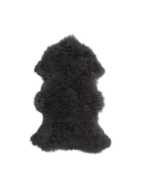 Skóra jagnięca o długim włosiu Ella, kręcone włosie, Ciemny szary, S 50 x D 80 cm