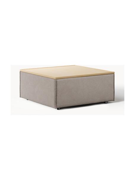 Sofa-Hocker Lennon mit Stauraum, Bezug: 100 % Polyester Der strap, Tablett: Eichenholz, Spannplatte m, Gestell: Spanplatte, mitteldichte , Füße: Kunststoff Dieses Produkt, Webstoff Taupe, helles Eichenholz, B 88 x T 88 cm