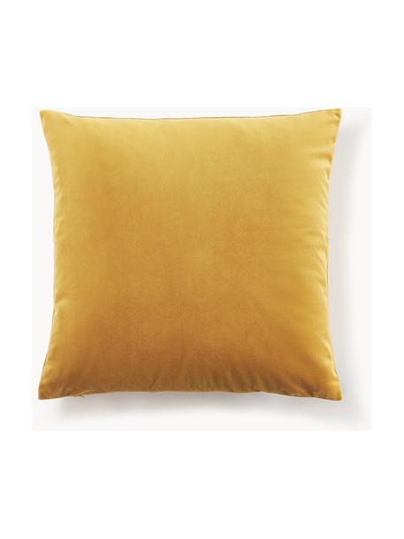 Housses de coussin 45x45 en velours Rush, 2 pièces, 100% polyester (recyclé), certifié GRS, Jaune moutarde, larg. 45 x long. 45 cm