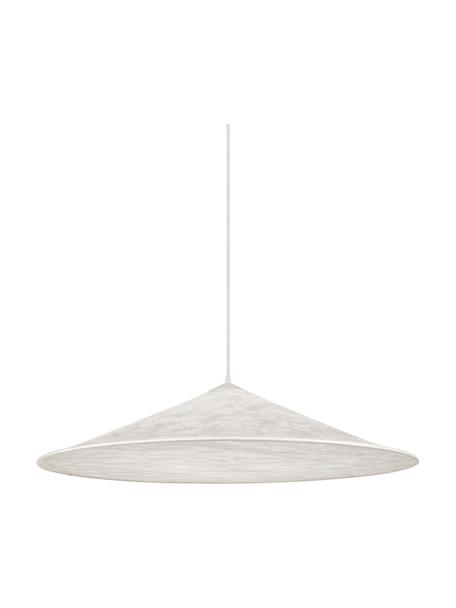 Grote hanglamp Hill, Lampenkap: stof, Baldakijn: gecoat metaal, Crèmekleurig, Ø 85 x H 22 cm