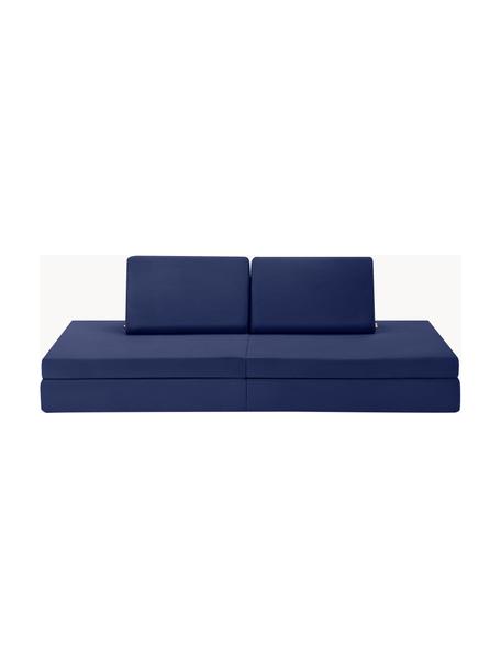 Ręcznie wykonana dziecięca sofa modułowa z aksamitu Mila, Tapicerka: aksamit (100% poliester), Ciemnoniebieski aksamit, S 168 x G 84 cm