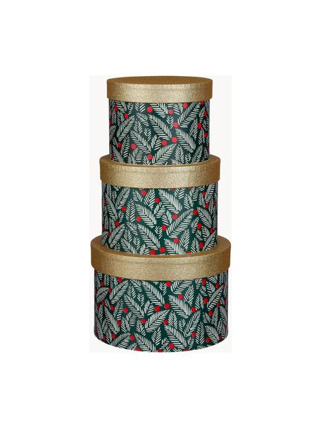 Coffrets cadeaux Carmen, 3 élém., Papier, Vert, rouge, doré, Lot de différentes tailles