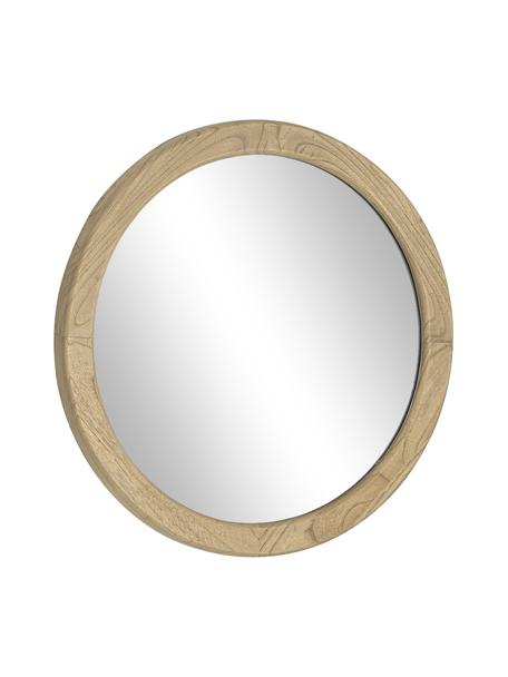 Ronde wandspiegel Alum met mindihouten lijst, Lijst: mindihout, Mindihout, Ø 50 x D 4 cm