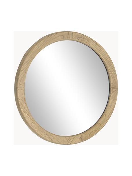 Runder Wandspiegel Alum mit Mindiholzrahmen, Rahmen: Mindiholz, Spiegelfläche: Spiegelglas, Minidiholz, Ø 50 x T 4 cm