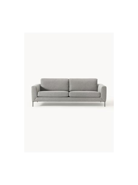 Sofa Cucita (3-Sitzer), Bezug: Webstoff (100% Polyester), Gestell: Massives Kiefernholz, FSC, Beine: Metall, lackiert Dieses P, Webstoff Grau, B 228 x T 94 cm