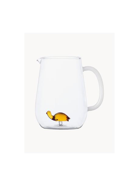 Handgefertigter Krug Animal Farm, 1.7 L, Borosilikatglas, Transparent, Sonnengelb, 1.7 L