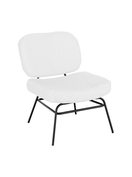 Plyšové kreslo Malte, Krémovobiela, Š 58 x H 71 cm