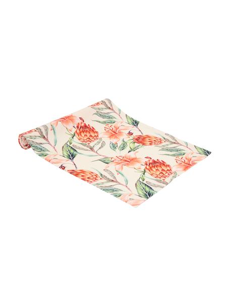Bieżnik z bawełny Mongabay, 100% bawełna, Blady różowy, zielony, S 40 x D 145 cm