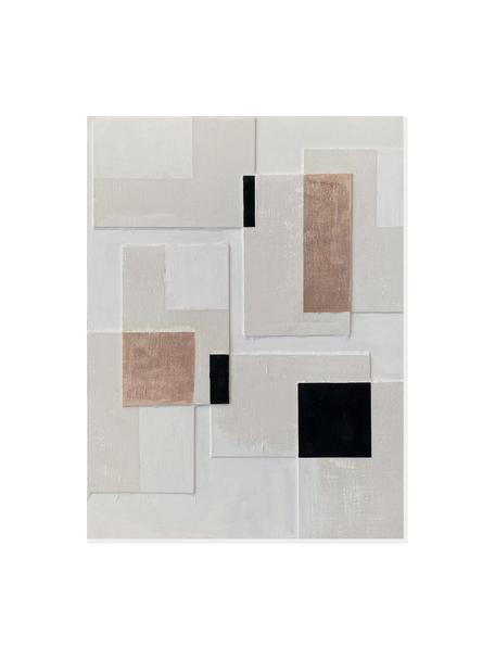 Tela dipinta a mano Balance, Tonalità beige, nero, Larg. 90 x Alt. 120 cm