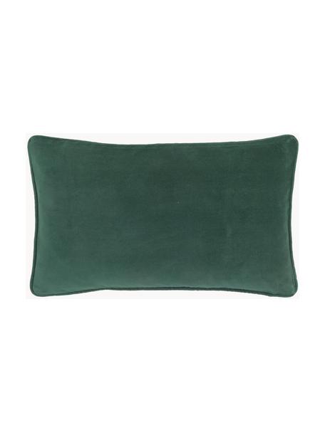 Poszewka na poduszkę z aksamitu Dana, 100% aksamit bawełniany, Szmaragdowy, S 30 x D 50 cm