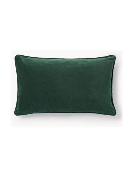 Funda de cojín de terciopelo Dana, 100% terciopelo de algodón, Verde oscuro, An 30 x L 50 cm