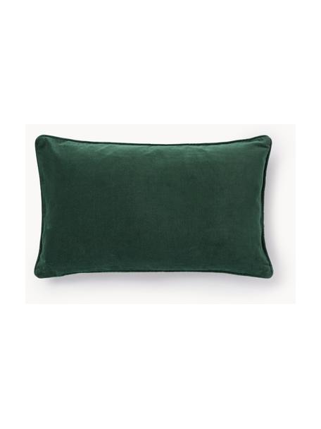 Poszewka na poduszkę z aksamitu Dana, 100% aksamit bawełniany, Ciemny zielony, S 30 x D 50 cm