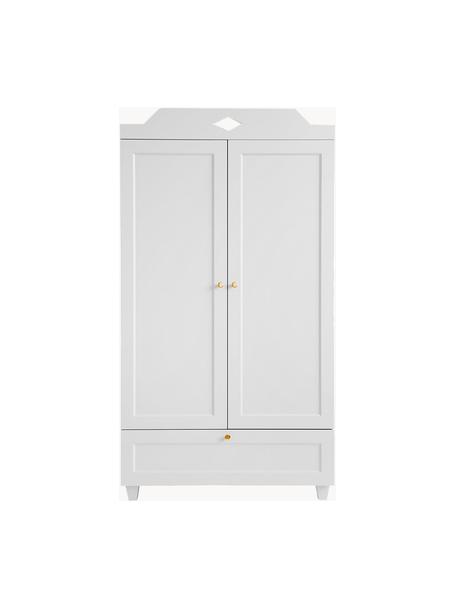 Armadietto Luca, Maniglie: ottone, Bianco, Larg. 90 x Alt. 165 cm