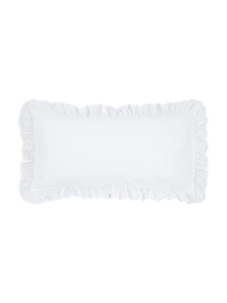 Poszewka na poduszkę z bawełny z efektem sprania i falbankami Florence, 2 szt., Biały, S 40 x D 80 cm