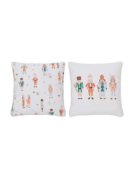 Fundas de cojines doble cara Nutcracker, 2 uds., diseño Candice Gray, 100% algodón ecológico con certificado GOTS, Blanco, An 45 x L 45 cm