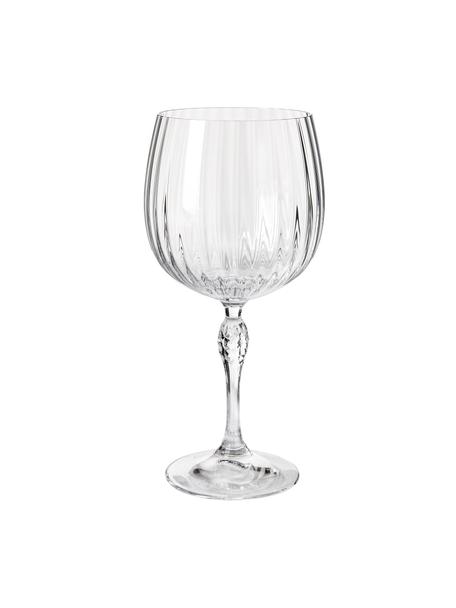 Verre à gin à texture rainurée America's Cocktail, 4 pièces, Verre, Transparent, Ø 10 x haut. 23 cm, 700 ml