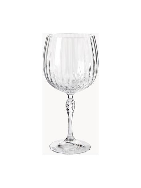 Gin glazen America's Cocktail met groefstructuur, 4 stuks, Glas, Transparant, Ø 10 x H 23 cm, 700 ml